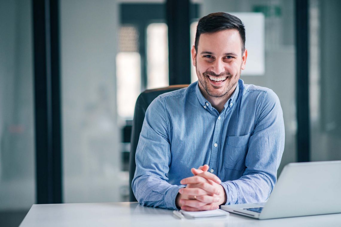 Businessman sitting at desk